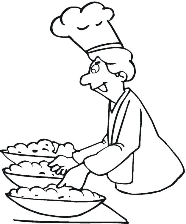 Chef Free coloring page Download, Print or Color Online for Free