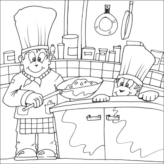 Chef Image coloring page Download, Print or Color Online for Free