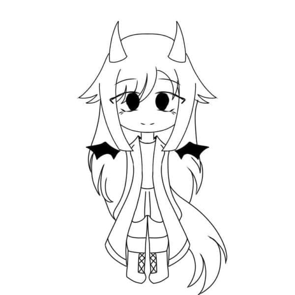 Chibi Devil coloring page Download, Print or Color Online for Free