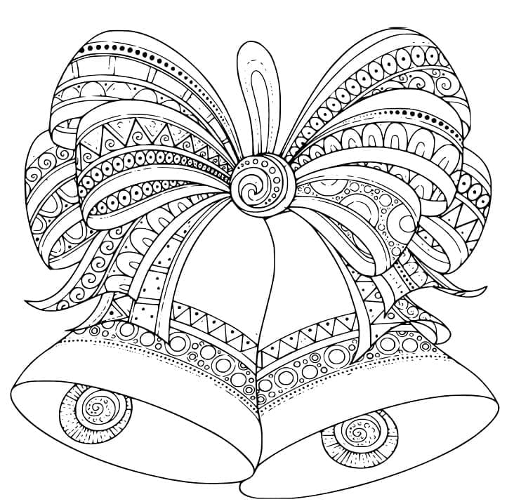 Complex Christmas Bells coloring page Download, Print or Color Online