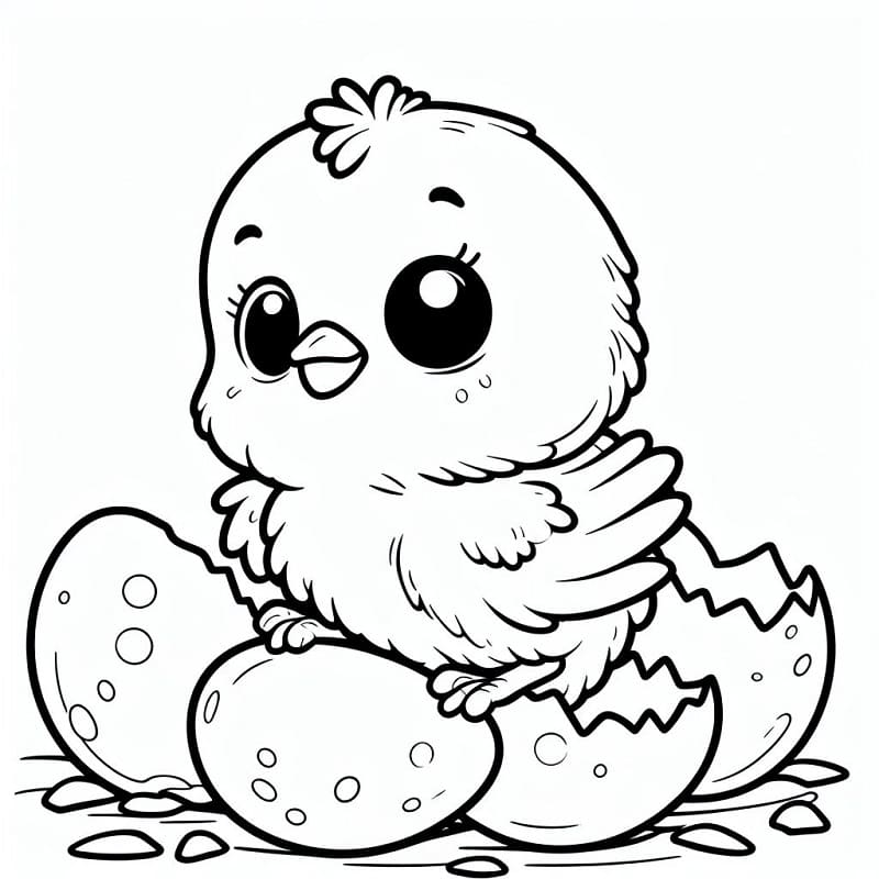 Cute Chick Image coloring page Download, Print or Color Online for Free