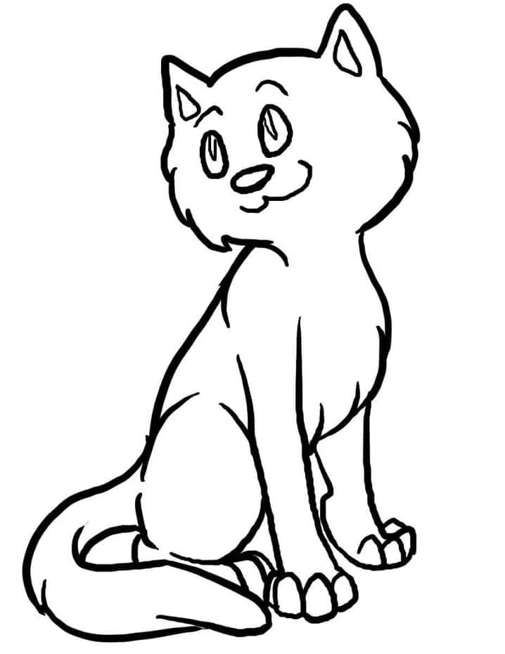 Pretty Cat coloring page Download, Print or Color Online for Free