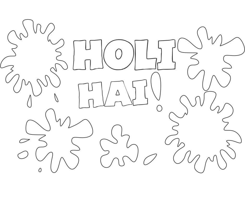 Printable Holi coloring page - Download, Print or Color Online for Free