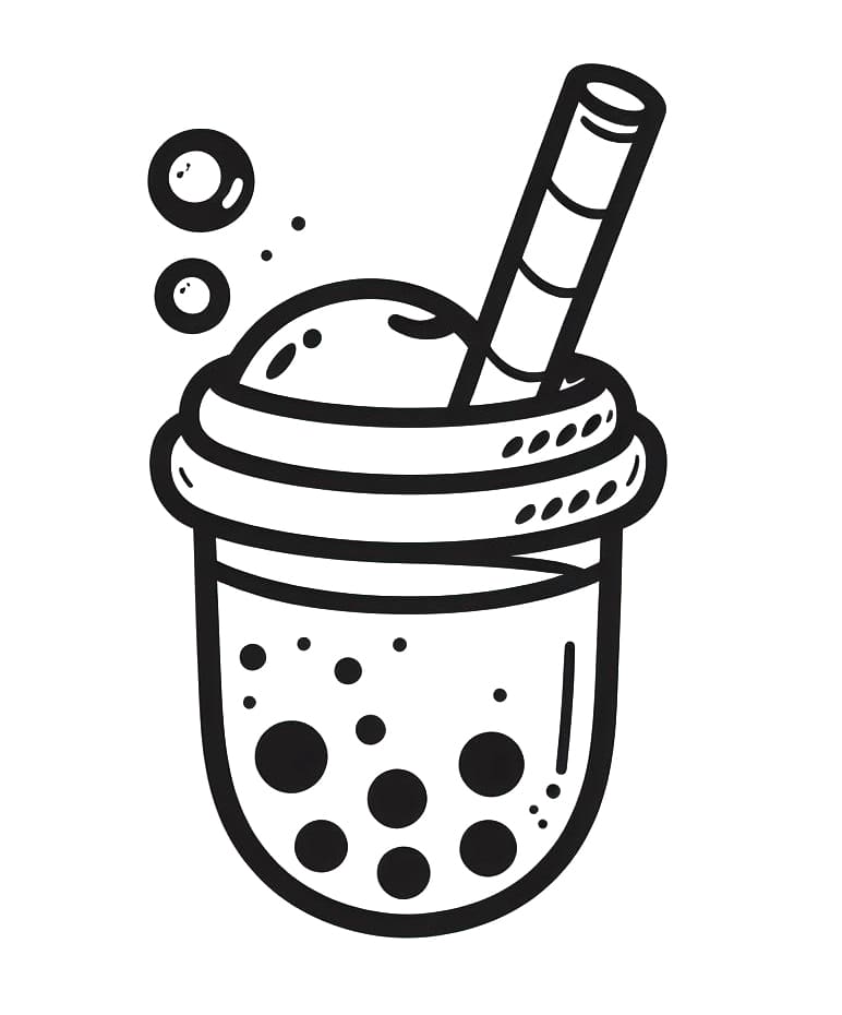 Simple Boba Tea coloring page Download, Print or Color Online for Free