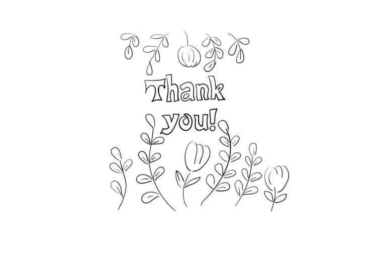 Free Thank You Card coloring page Download, Print or Color Online for