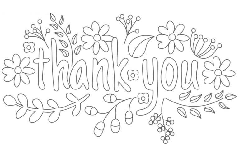 Sweet Thank You Card coloring page Download, Print or Color Online