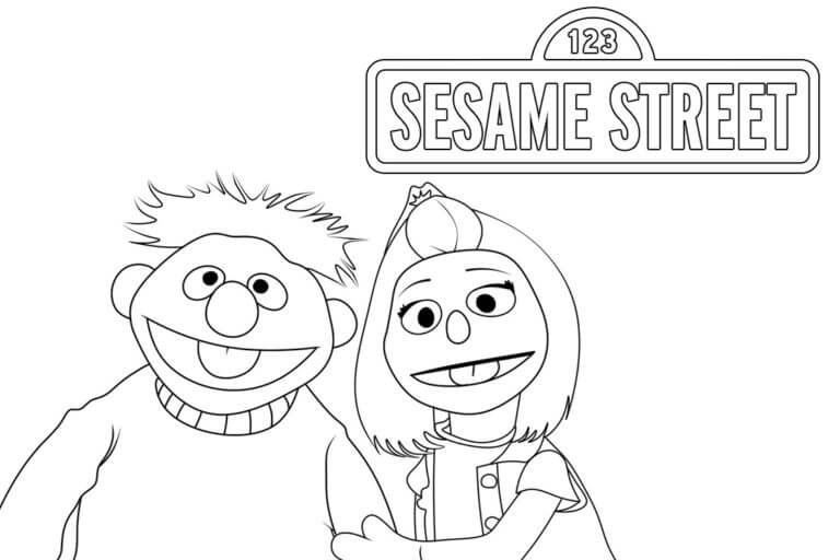 Two Characters From Sesame Street coloring page Download, Print or