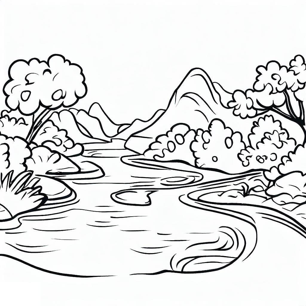 Print River coloring page - Download, Print or Color Online for Free