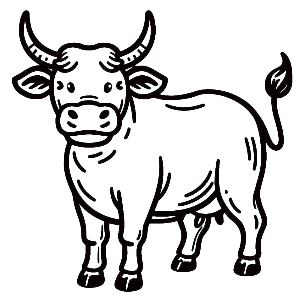 Smiling Ox coloring page Download, Print or Color Online for Free