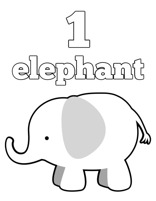 Elephant Preschool coloring page Download, Print or Color Online for Free
