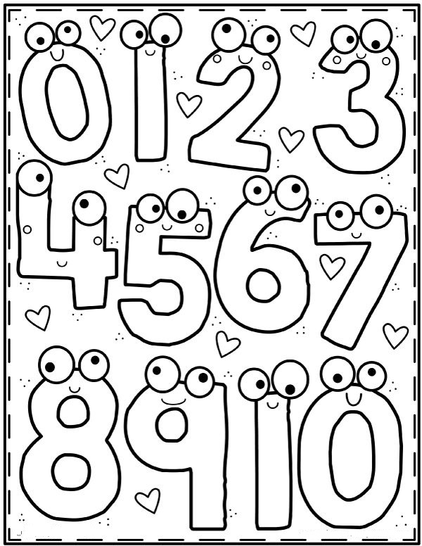 Numbers in Preschool coloring page Download, Print or Color Online