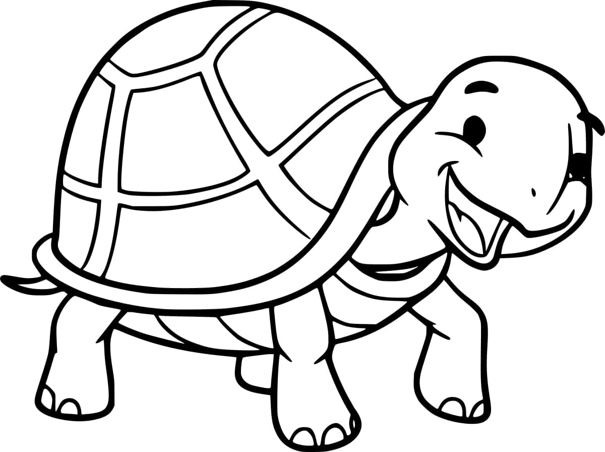 Happy Tortoise coloring page Download, Print or Color Online for Free