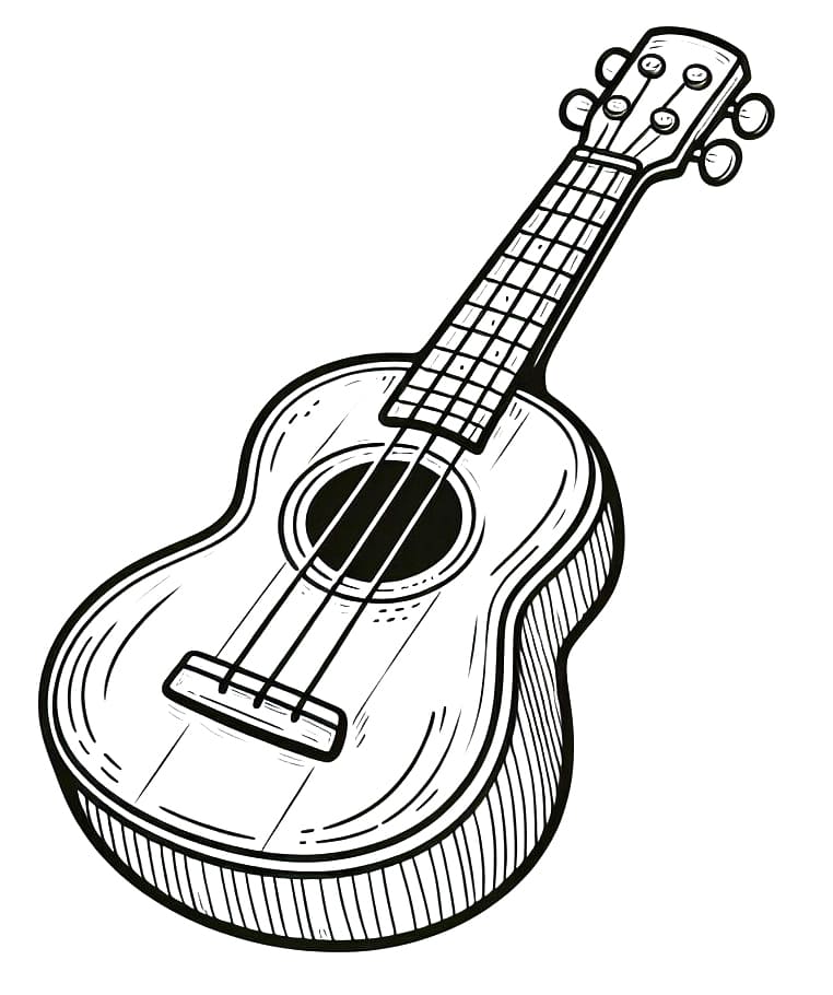 Ukulele Image coloring page Download, Print or Color Online for Free
