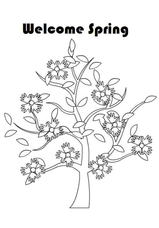 Spring Tree coloring page Download, Print or Color Online for