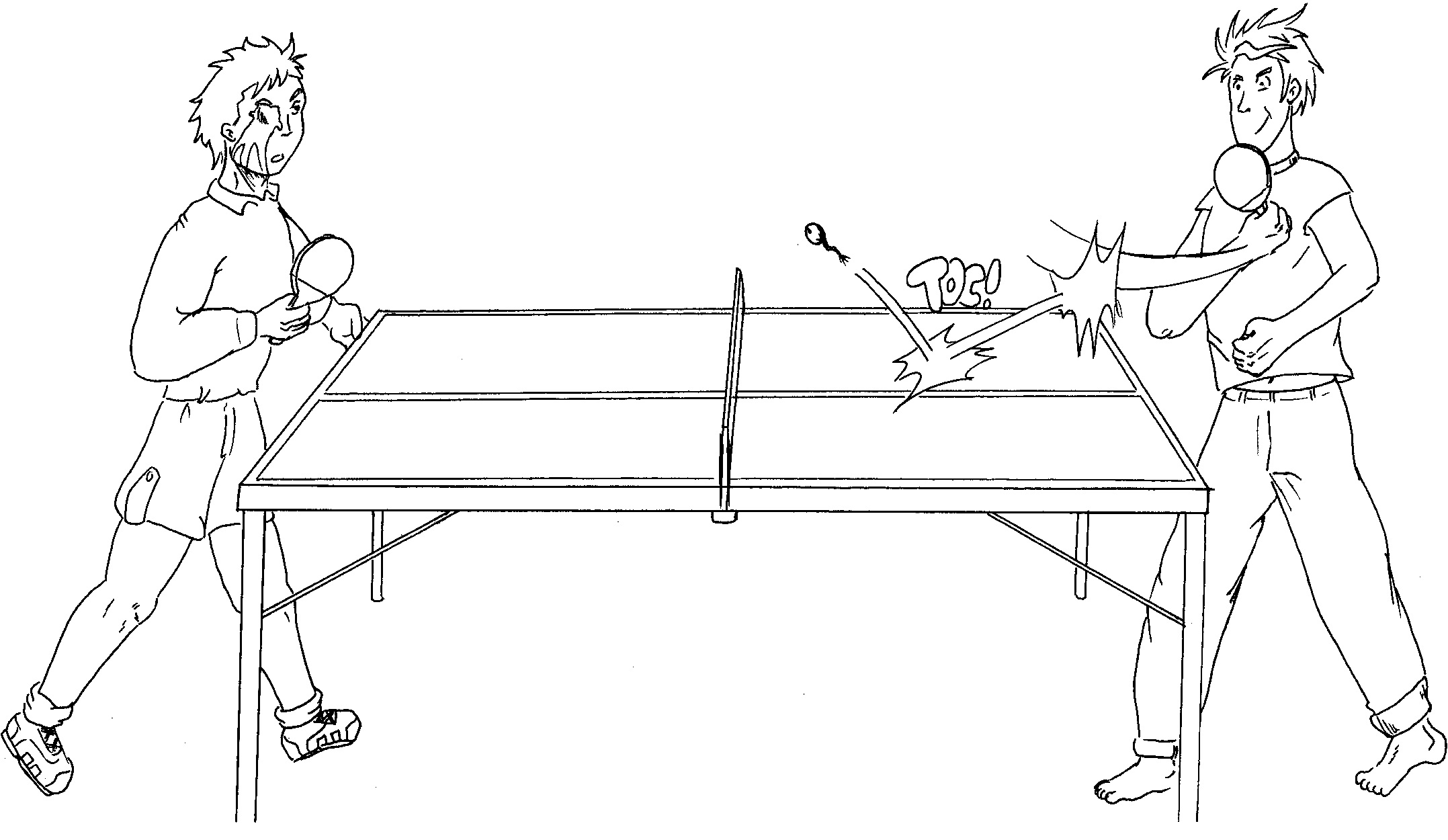 Anime Table Tennis coloring page Download, Print or Color Online for Free