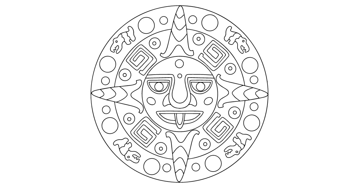 Basic Mayan Ornaments coloring page Download, Print or Color Online