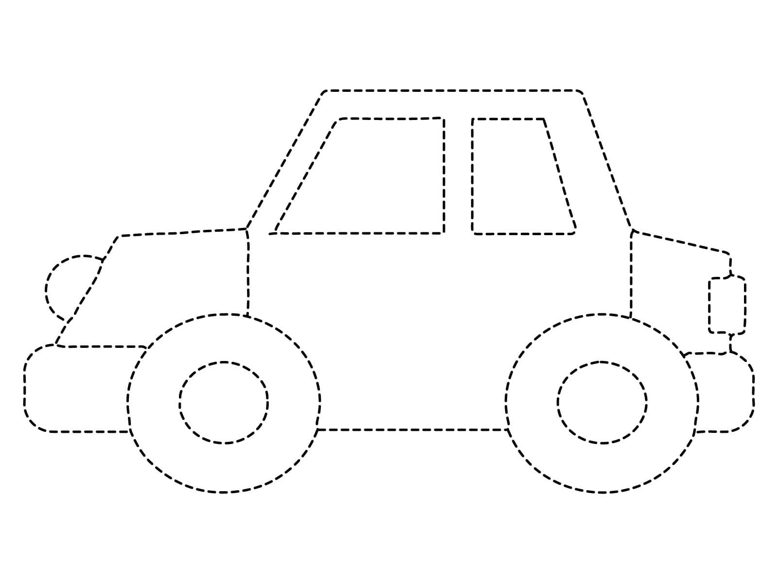 Easy Car Tracing coloring page - Download, Print or Color Online for Free