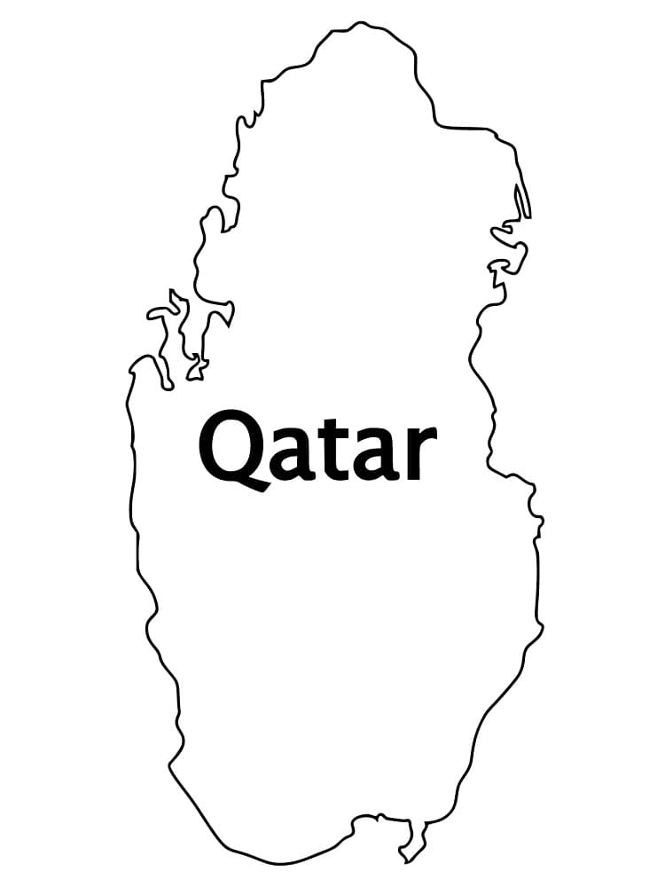 Simple Qatar Map coloring page Download, Print or Color Online for Free