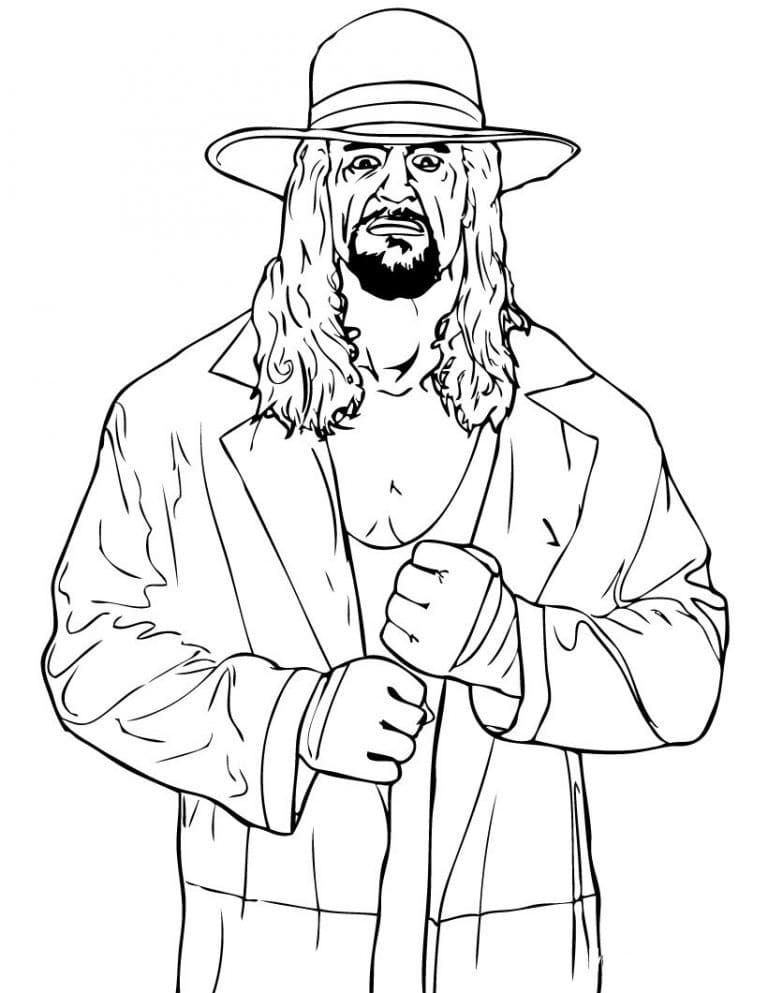 WWE The Undertaker coloring page Download, Print or Color Online for Free