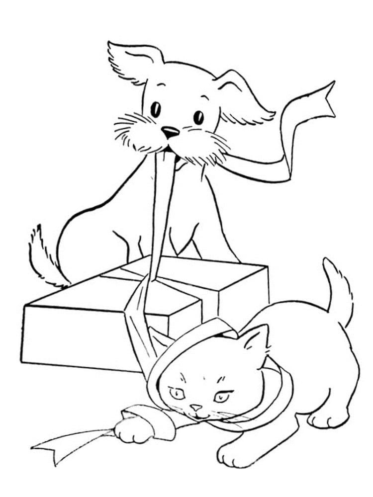 Printable Dog and Cat coloring page Download, Print or Color Online