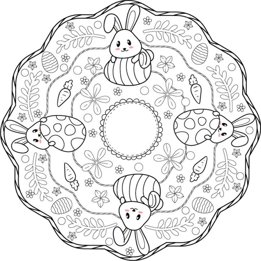 Easter Mandala coloring pages ColoringLib