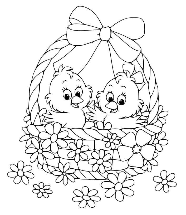 Cute Easter Chicks coloring page Download, Print or Color Online for Free