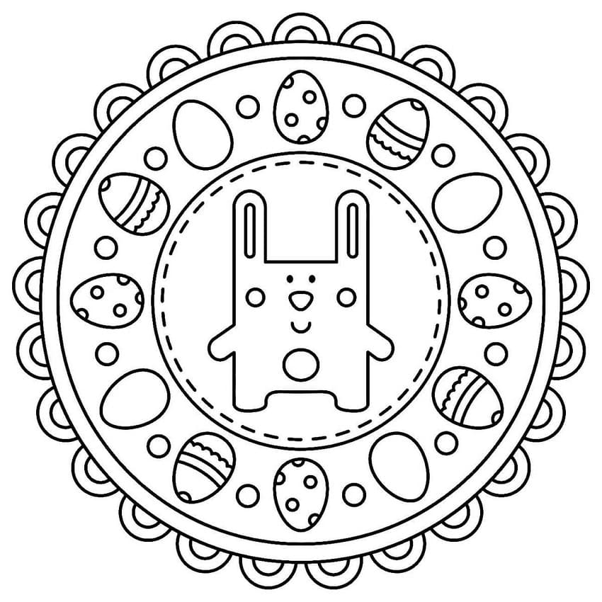 Very Cute Easter Mandala coloring page Download, Print or Color
