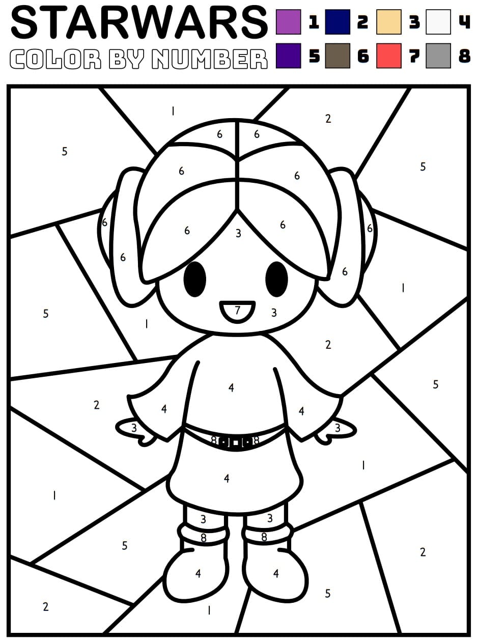 Star Wars Color by Number coloring pages ColoringLib