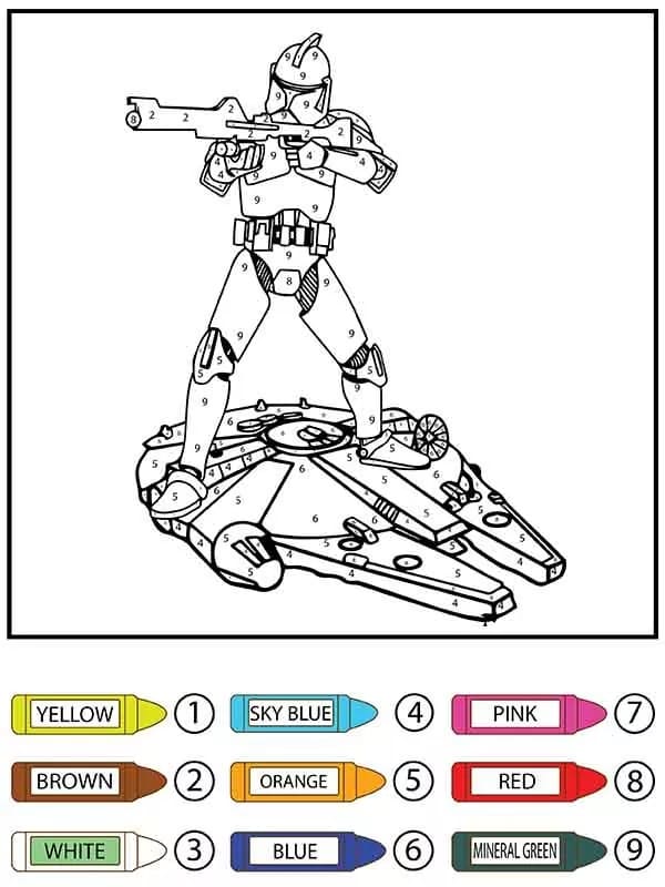 Cool Star Wars Color by Number coloring page Download, Print or Color