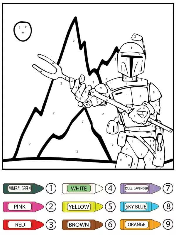 Print Star Wars Color by Number coloring page Download, Print or