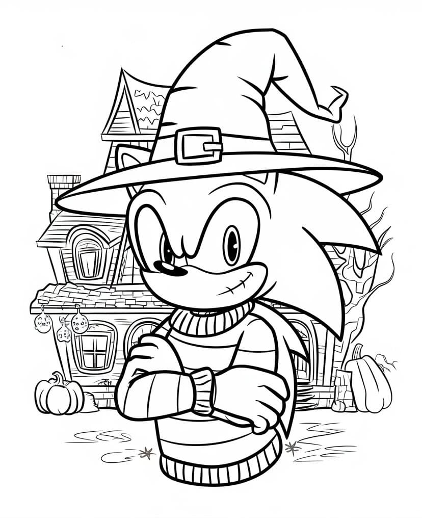Awesome Sonic Halloween coloring page Download, Print or Color Online