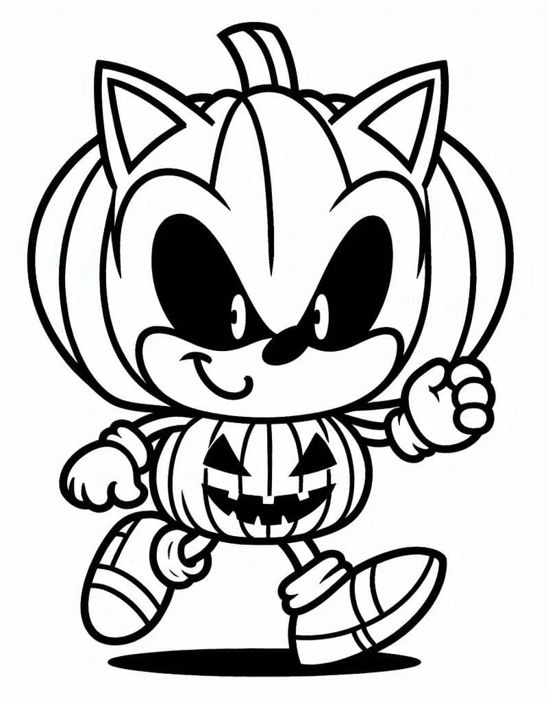 Fun Sonic Halloween coloring page Download, Print or Color Online for