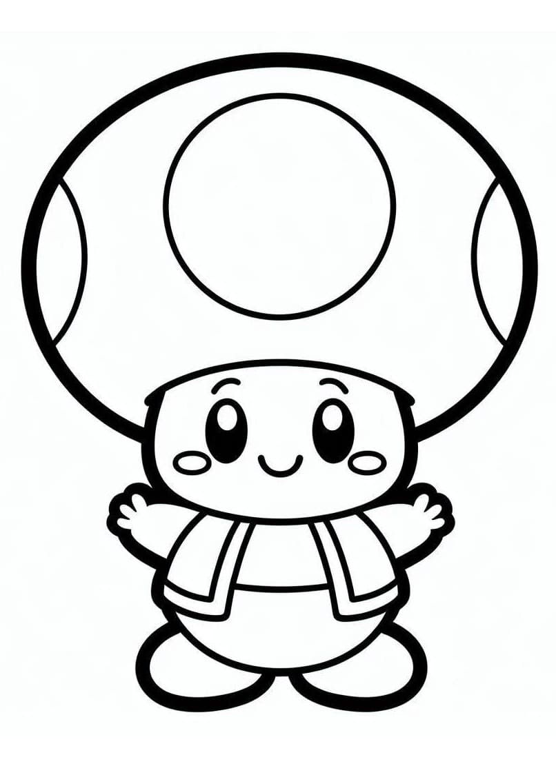 Free Printable Toad Mario coloring page Download, Print or Color