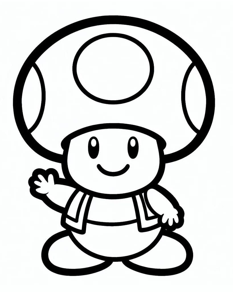 Friendly Toad Mario coloring page Download, Print or Color Online for