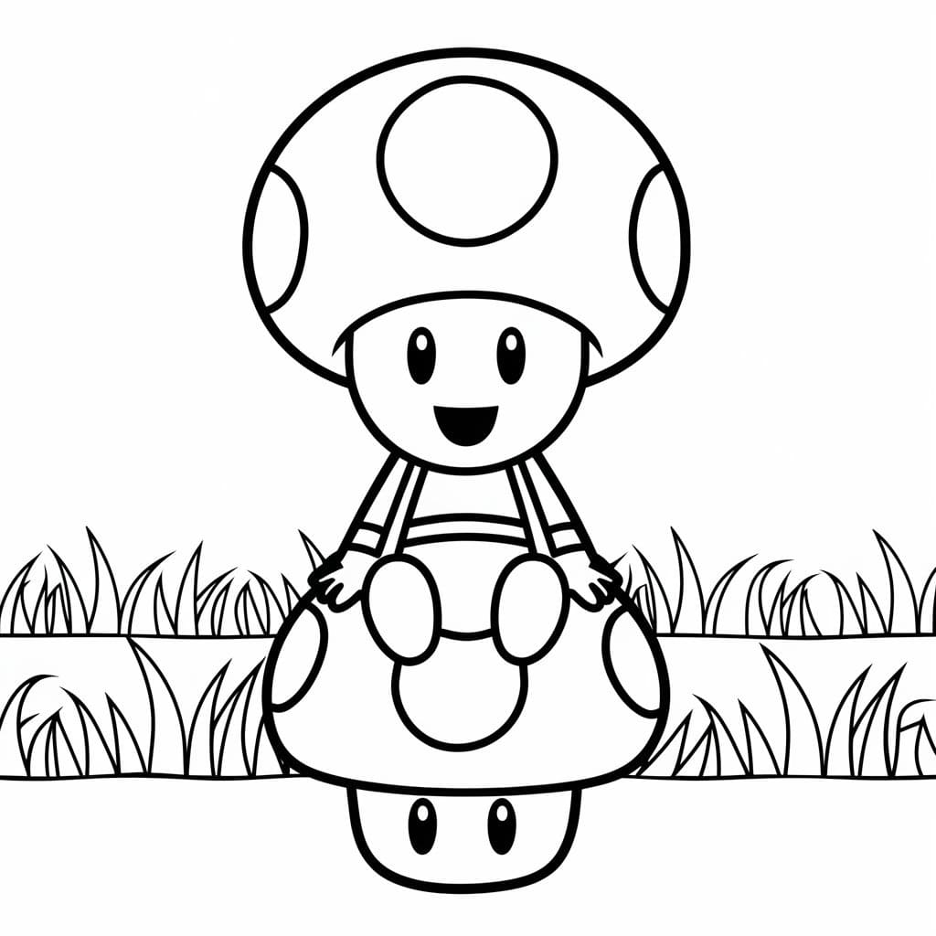 Toad from Super Mario Bros coloring page Download, Print or Color