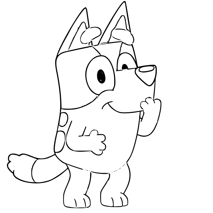 Bluey Coloring Pages (20 Printable Sheets, Simple to Draw, Easy for