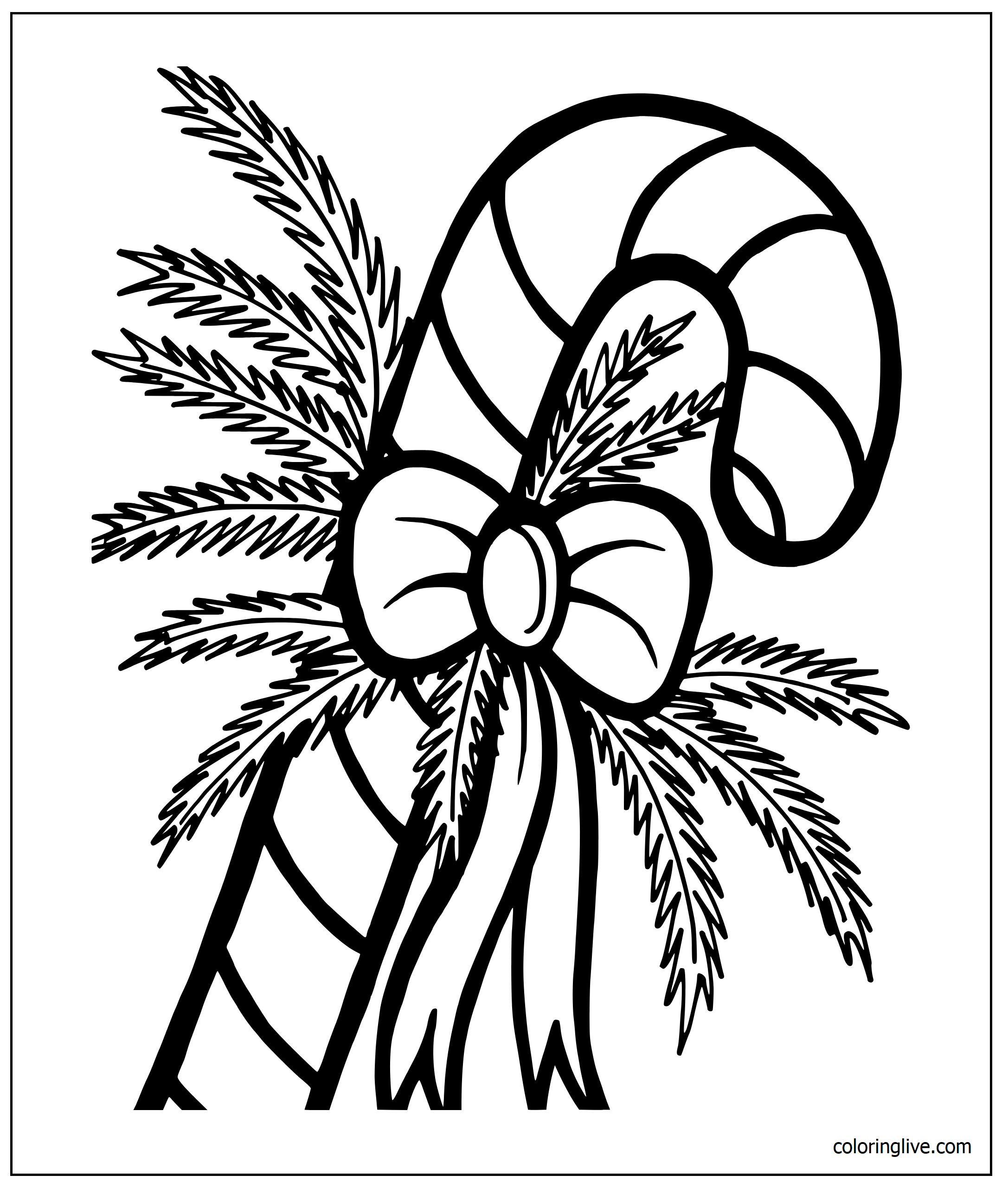 Candy Cane Coloring Pages (13 Printable Sheets, Simple to Draw, Easy
