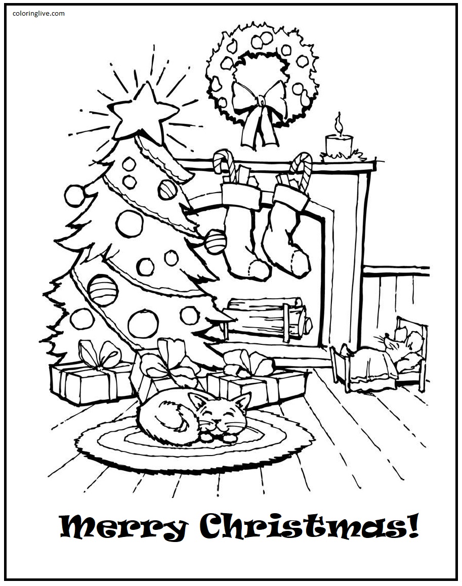 Christmas Coloring Pages (14 Printable Sheets, Simple to Draw, Easy for