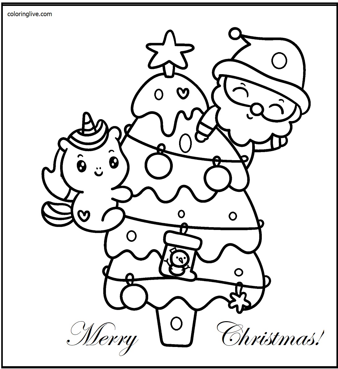 Christmas Coloring Pages (14 Printable Sheets, Simple to Draw, Easy for