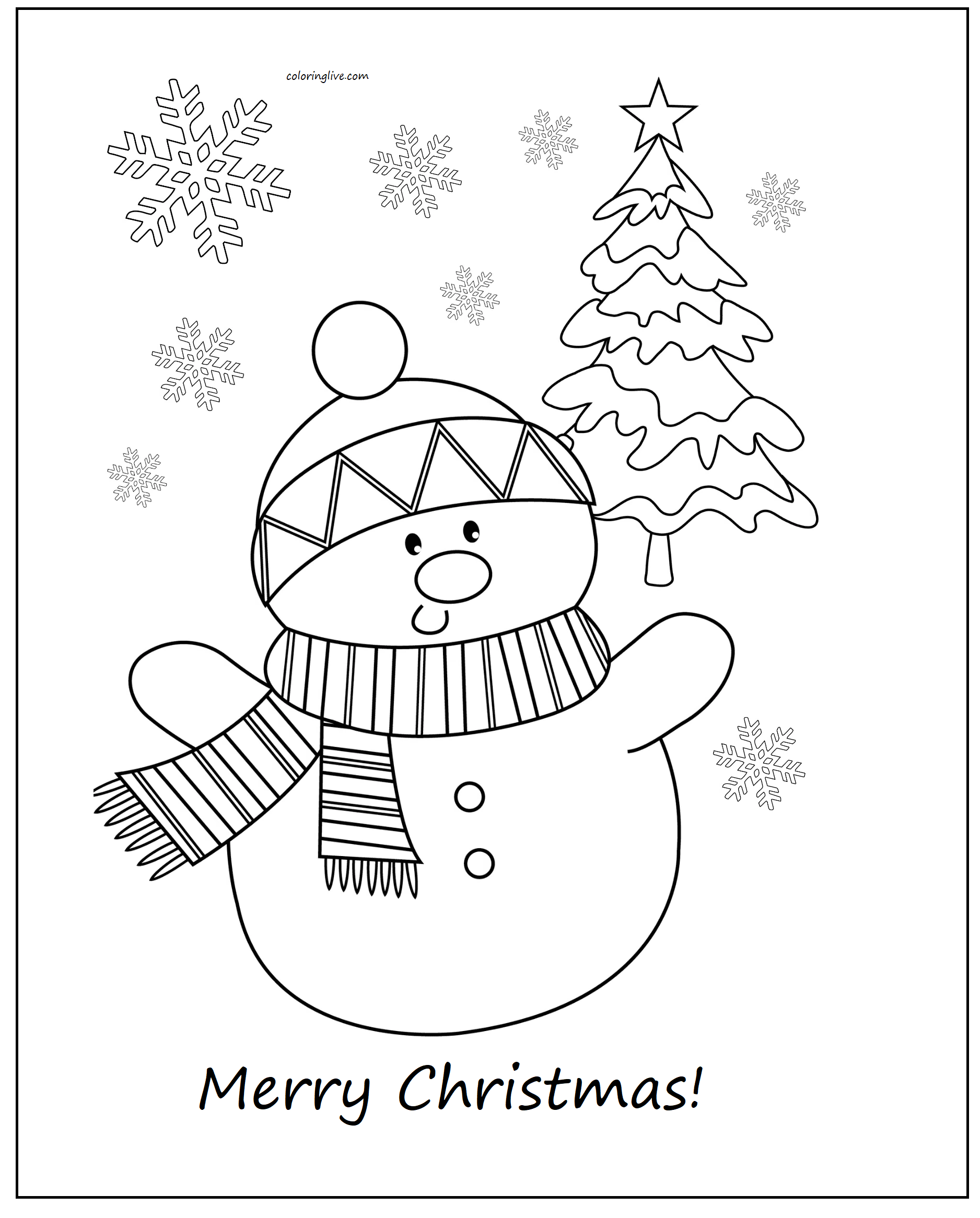 Cute Christmas Coloring Pages (9 Printable Sheets, Simple to Draw, Easy