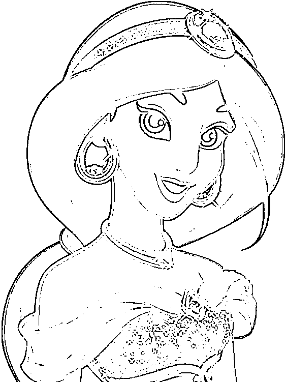 Princess Jasmine And Tiger Coloring Pages