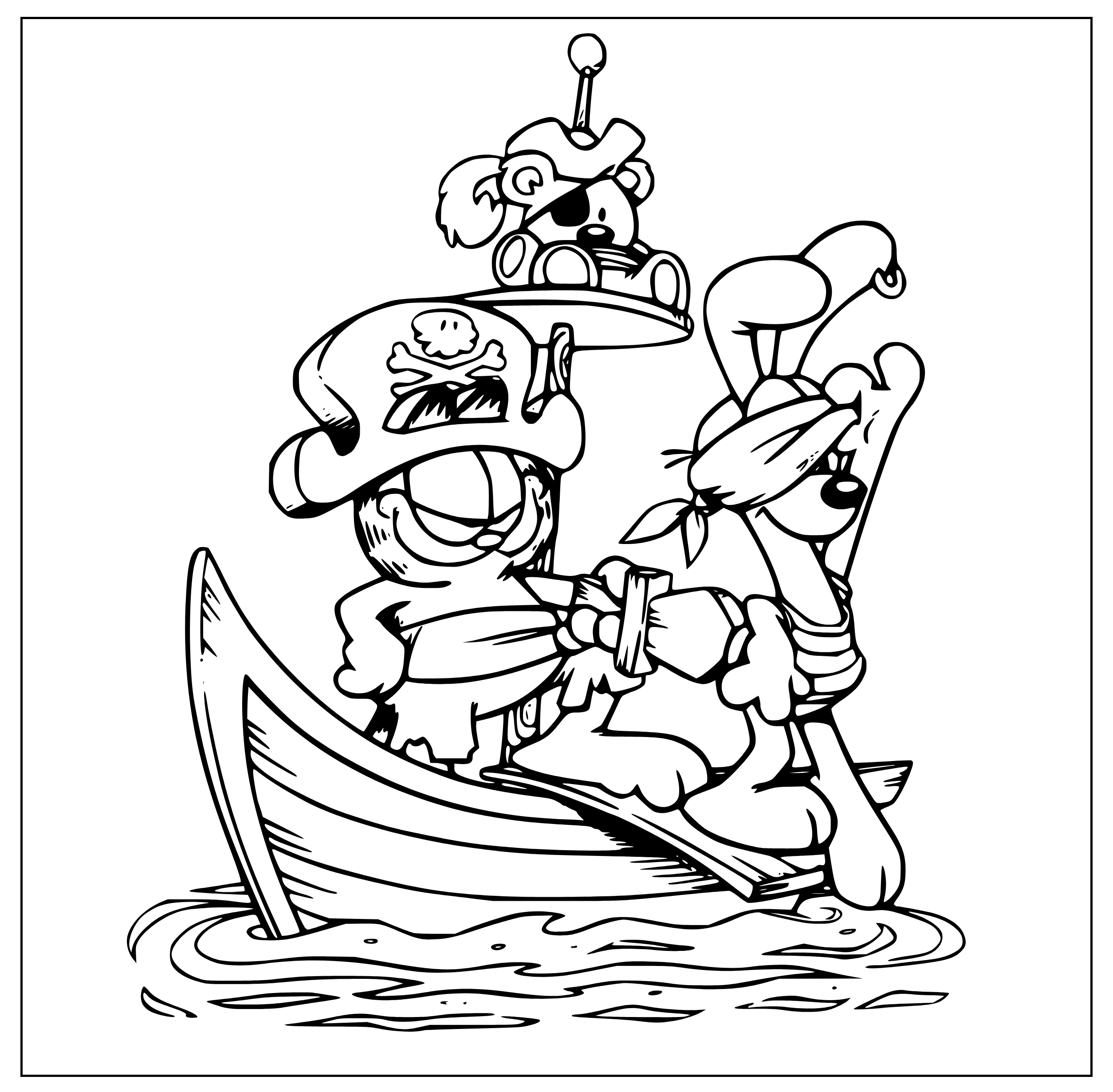 Garfield Odie Coloring Pages (20 Printable Sheets, Simple to Draw, Easy