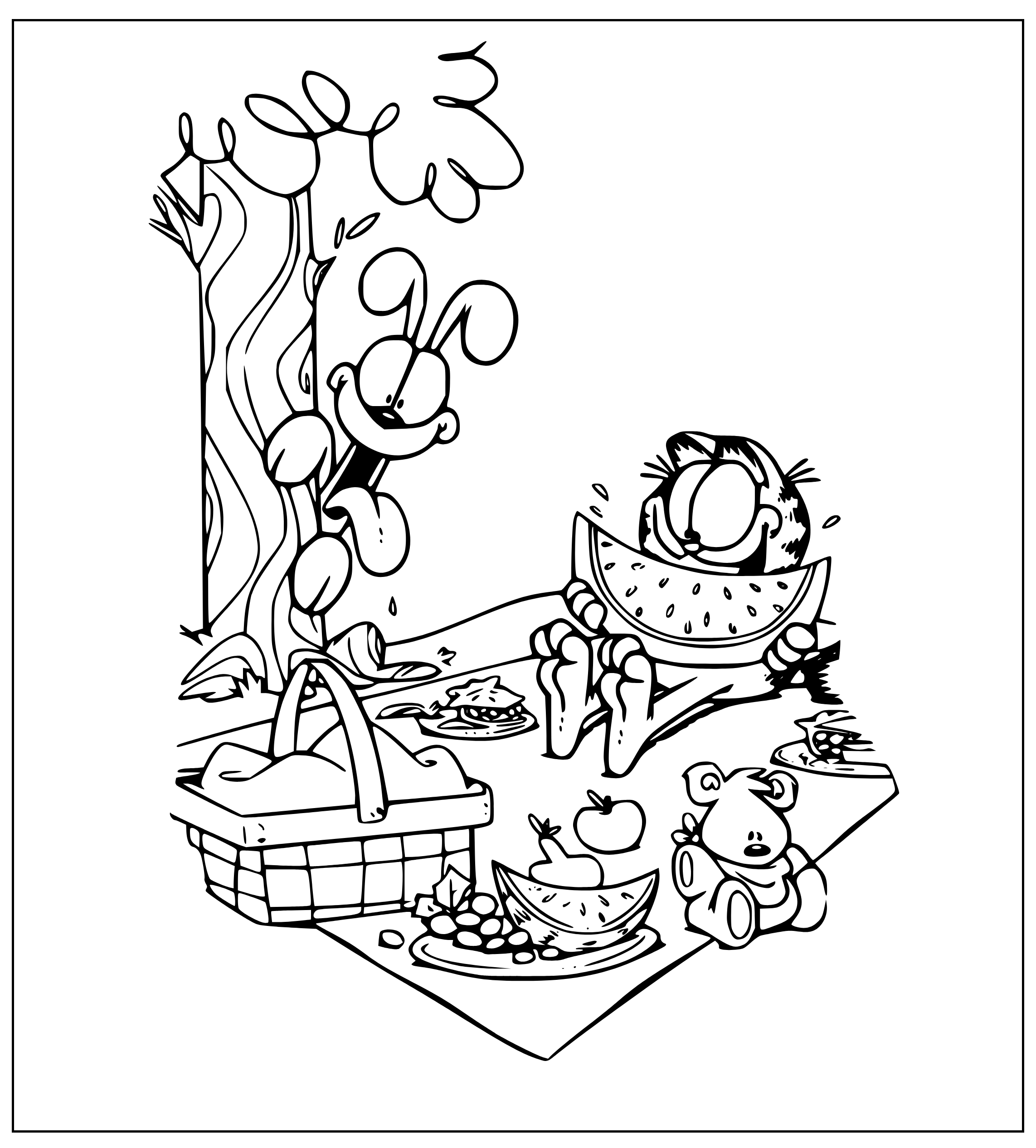 Garfield Odie Coloring Pages (20 Printable Sheets, Simple to Draw, Easy