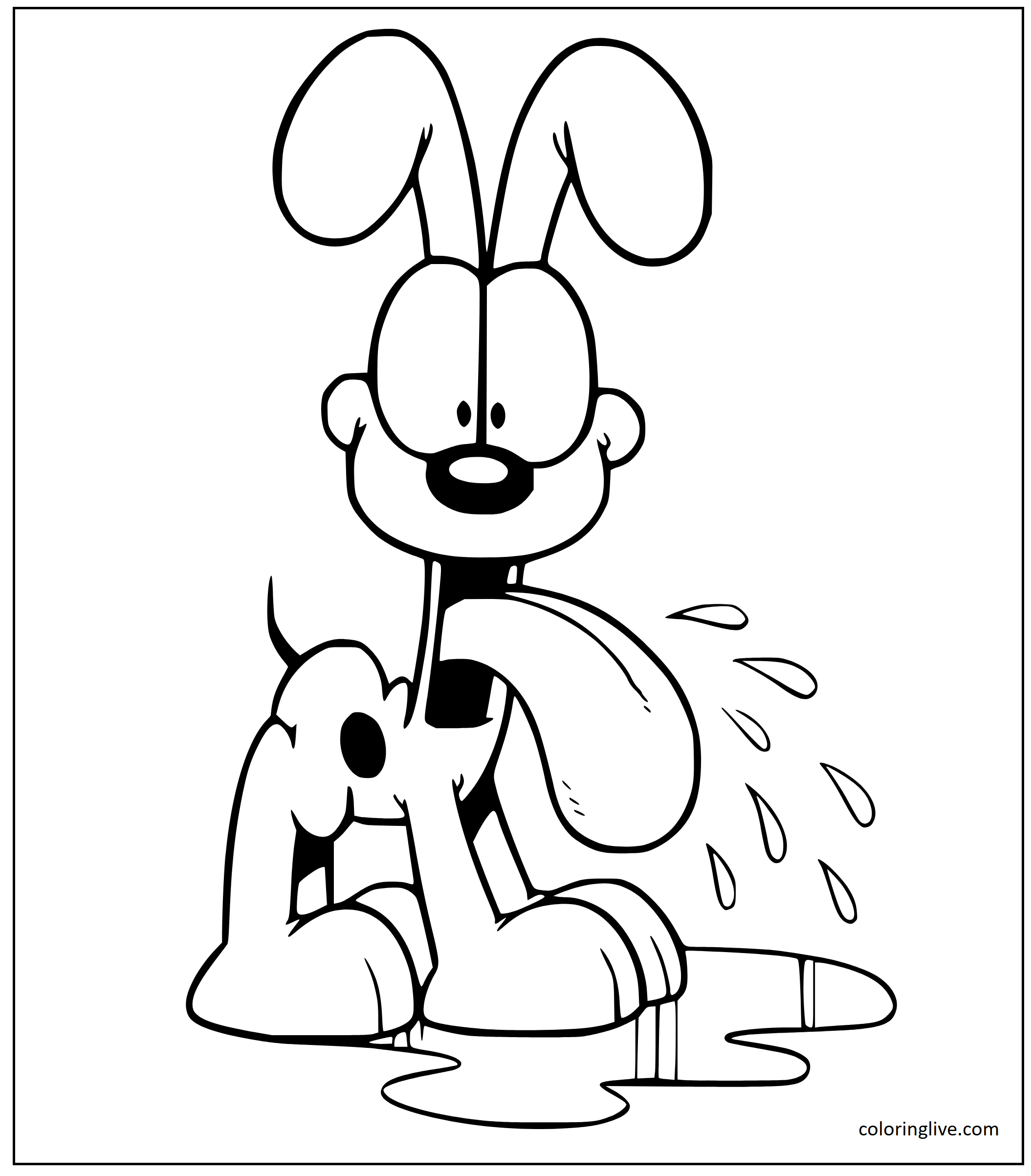 Garfield Odie Coloring Pages (20 Printable Sheets, Simple to Draw, Easy
