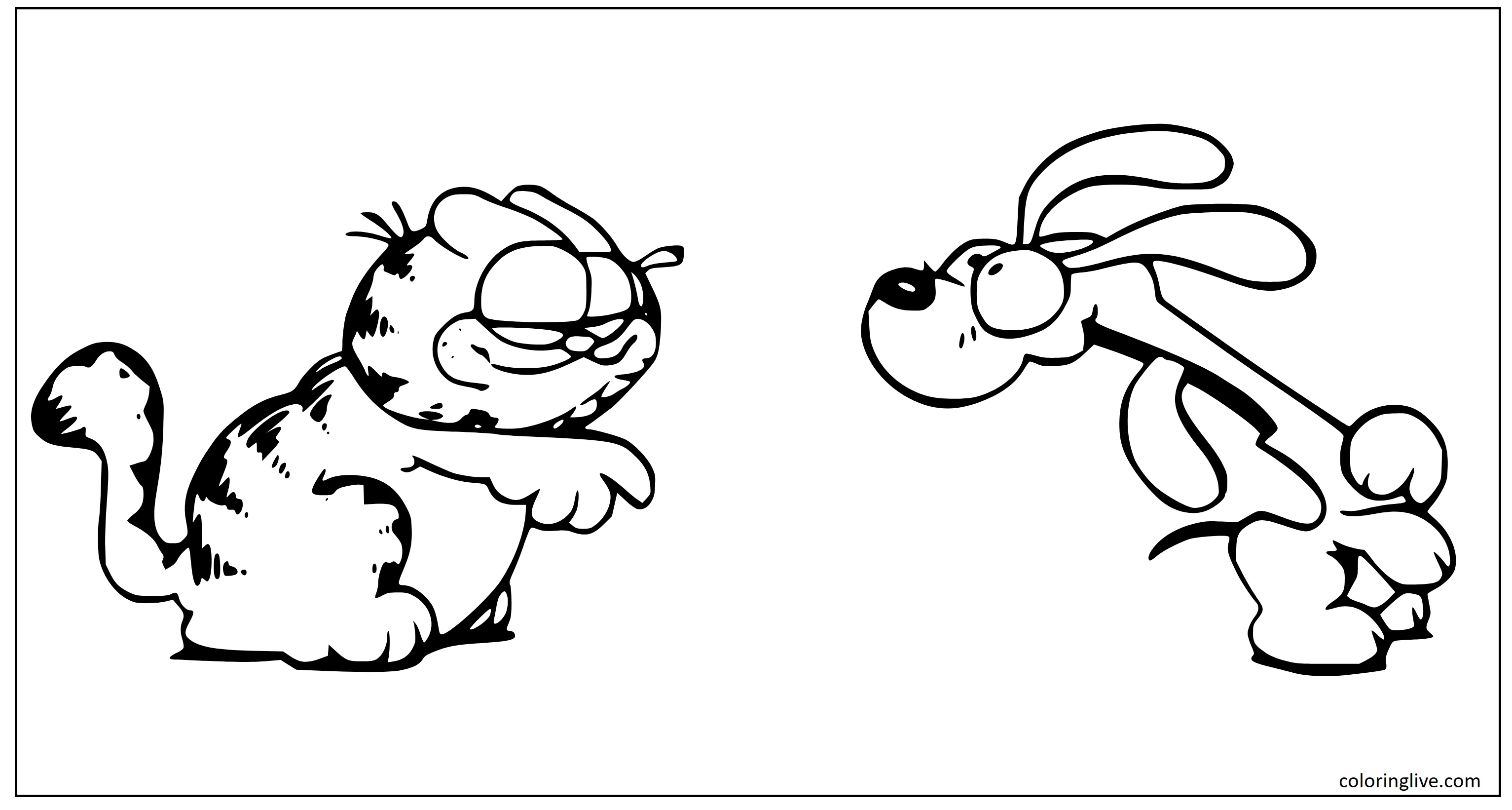 Garfield Odie Coloring Pages (20 Printable Sheets, Simple to Draw, Easy