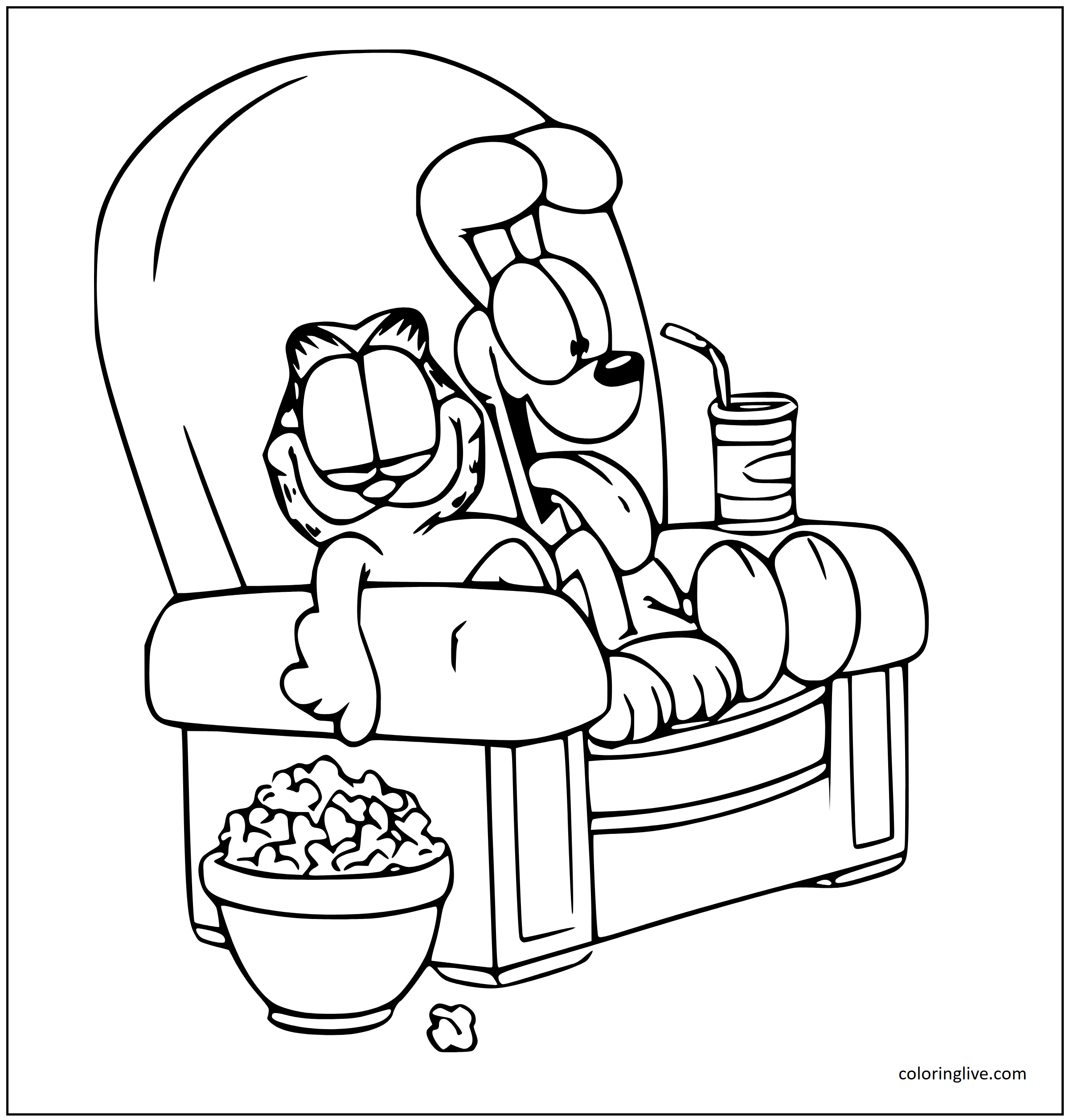 Garfield Odie Coloring Pages (20 Printable Sheets, Simple to Draw, Easy