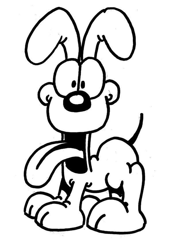 Garfield Odie Coloring Pages (20 Printable Sheets, Simple to Draw, Easy