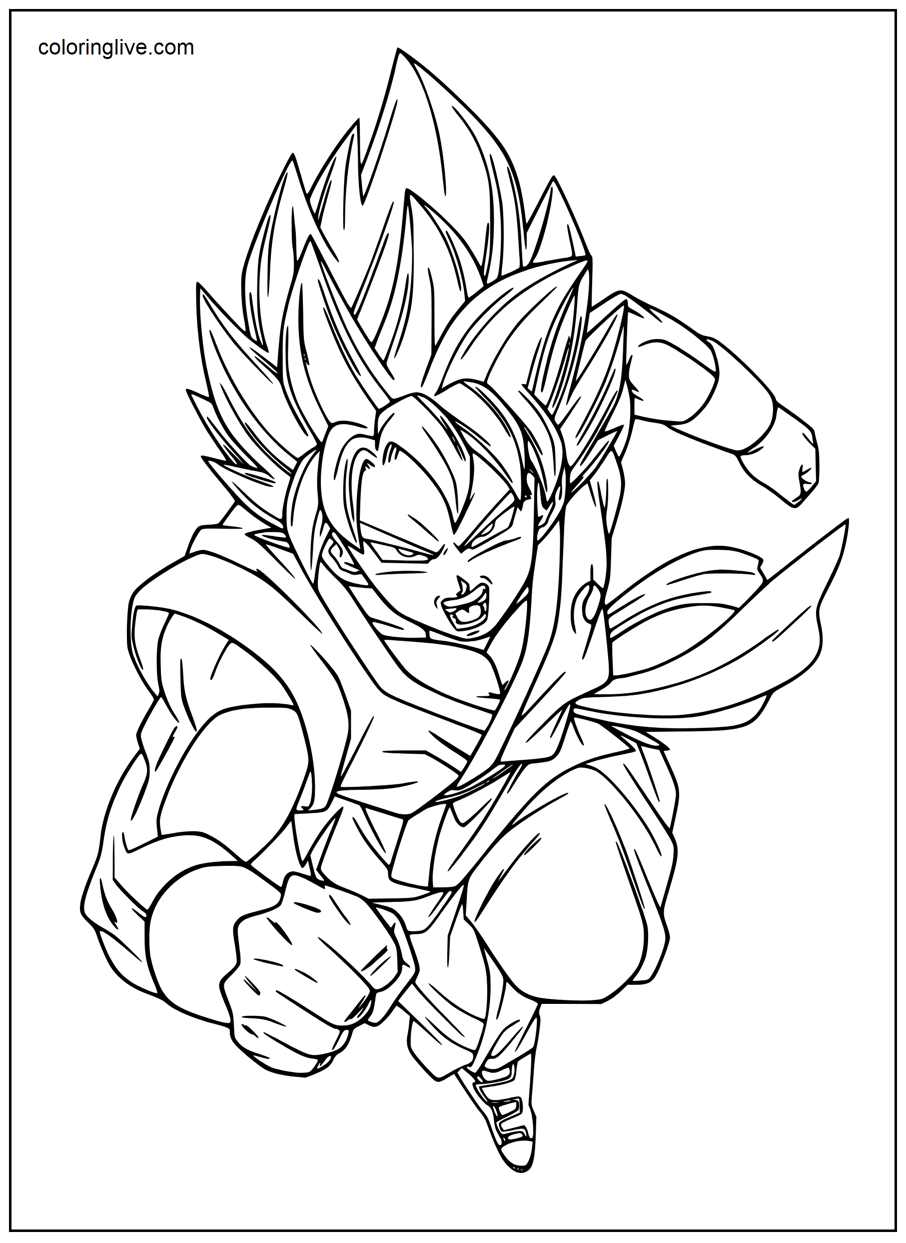 Goku Coloring Sheets Coloring Pages (18 Printable Sheets, Simple to