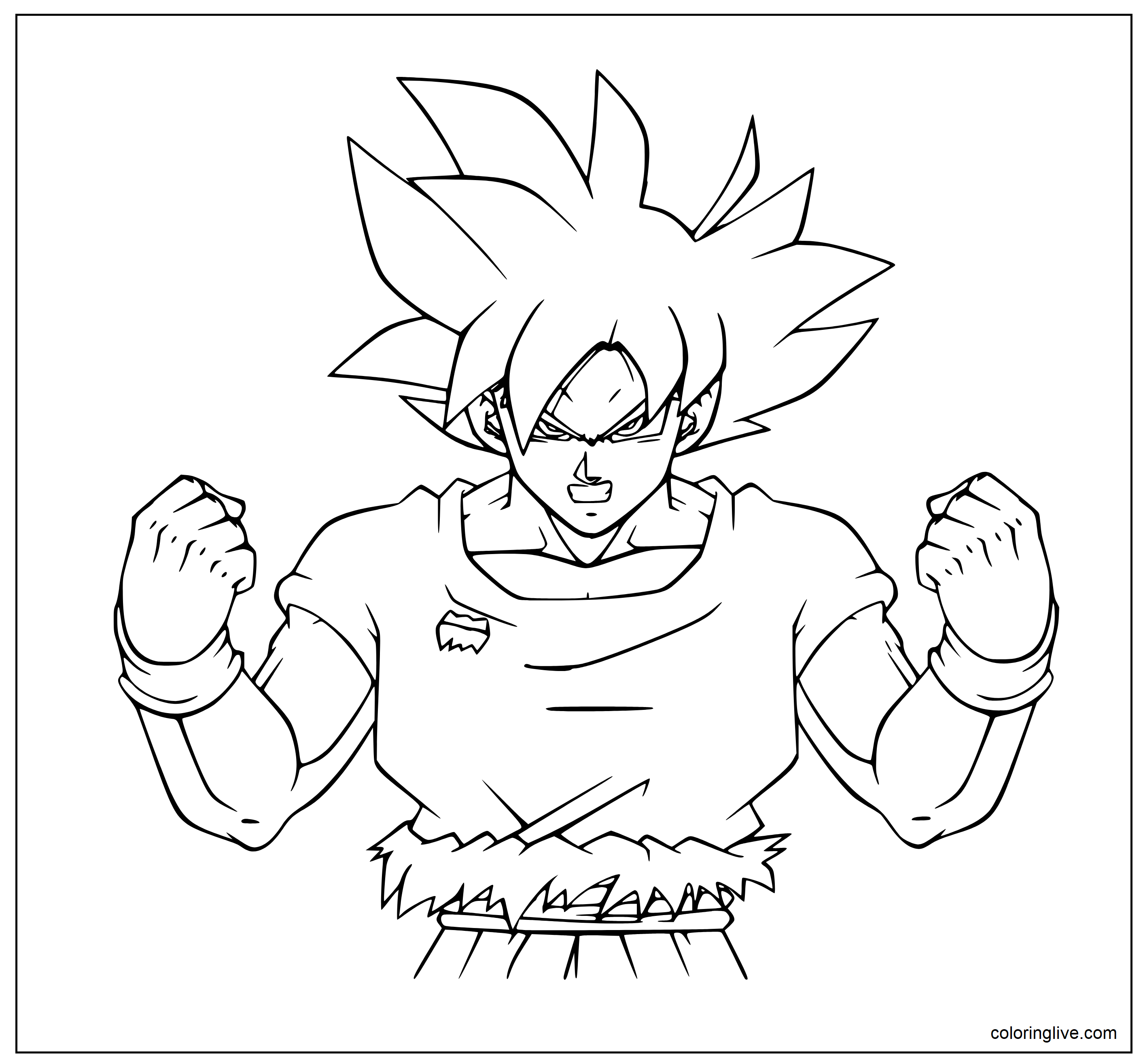 Goku Coloring Sheets Coloring Pages (18 Printable Sheets, Simple to