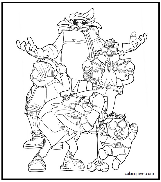 Sonic Prime Coloring Pages (14 Printable Sheets, Simple to Draw, Easy